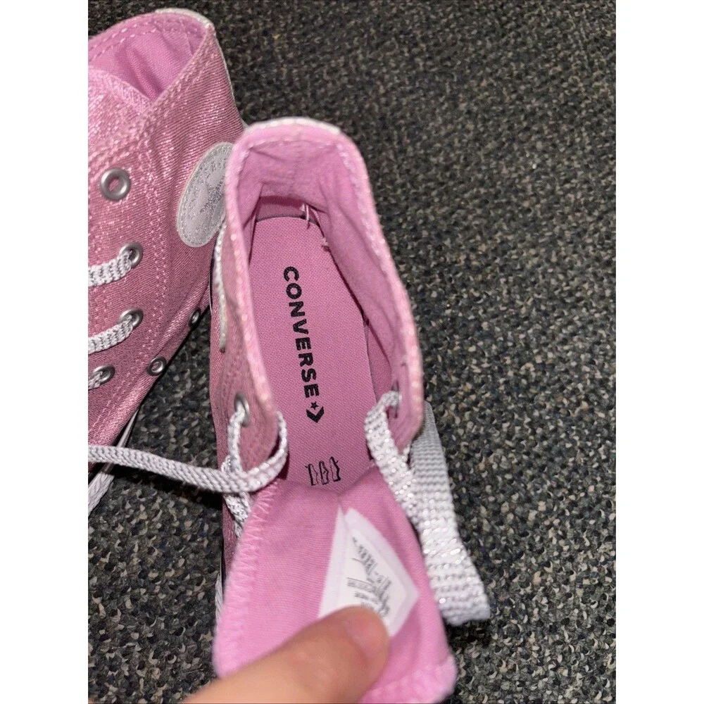 Converse Chuck Taylor All Star Disco Easy On High Top Sneaker US 1 Pink Glitter